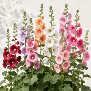 Spring Celebrities Hollyhock Mix Seeds - 20 Seeds - Nuptial Co. Seeds seeds - 20 seeds, Full sun - 20 seeds / Full sun