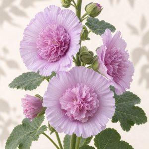 Lilac Spring Celebrities Hollyhock Seeds - 10 seeds - Nuptial Co. Seeds seeds - 10 seeds, Full sun - 10 seeds / Full sun