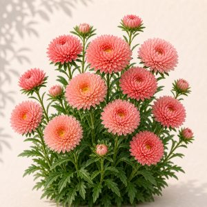 Benary's Princess Salmon Rose Aster Seeds - 25 seeds
