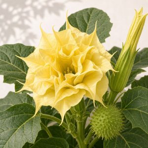 Yellow Devil's Trumpet Flower Seeds - 10 seeds - Nuptial Co. Seeds seeds - 10 fresh seeds, Full sun outdoors; very bright...