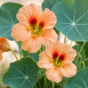 Gleam Salmon Nasturtium Seeds - 20 seeds - Nuptial Co. Seeds seeds - 20 seeds, Full sun to light shade - 20 seeds / Full s...