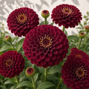Benary's Giant Wine Zinnia Seeds - 25 seeds - Nuptial Co. Seeds seeds - 25 seeds, Full sun - 25 seeds / Full sun