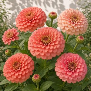 Benary's Giant Salmon Rose Zinnia Seeds - 25 seeds - Nuptial Co. Seeds seeds - 25 seeds, Full sun - 25 seeds / Full sun