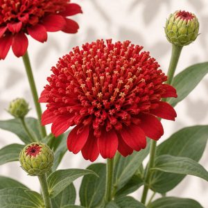 Zinderella Red Zinnia Seeds - 10 seeds - Nuptial Co. Seeds seeds - 10 seeds, Full sun - 10 seeds / Full sun