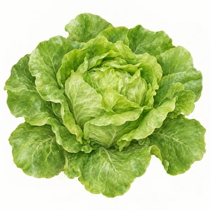 Compact green Tom Thumb lettuce plant
